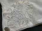 A  Vintage Nos Creamy White Linen Hankie Monogram A Madeira Hand Embroidery New