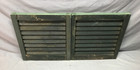 Small Antique Pair House Window Wood Louvered Shutters 16x17 Vtg Green 1009-25b