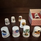 Collectible Lot Of 18 Porcelain   3  Metal Souvenir Thimbles 