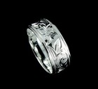 8mm Sterling Silver 925 Hawaiian Band Ring Plumeria Flower Scroll Size 4-14