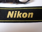 Nikon Genuine Neck Strap Black Yellow For Dslr Slr Camera  near Mint  From Japan
