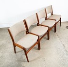 Mid Century Danish Modern Dining Chairs Johannes Andersen Set 8 Teak Wood Grey