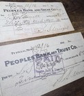 Vintage People   s Bank And Trust Co  Cancelled Checks - Tupelo  Miss  Lot Of 2