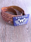 Vtg Native American Indian Leather Belt Beaded Buckle Sz Xl
