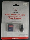 New In Pkg Verizon Sandisk 4gb Memory Card   Card Reader Transfer Photos Music 