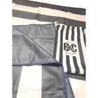 Quick Dry Beach Towel Microfiber Sand Free Cabana Stripe Blue White 36 x78  Bag