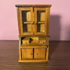 Vintage 5 Pc Miniature Wooden Dollhouse Furniture Lot - Chairs   Cupboard