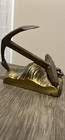 Nautical Anchor Metal Bookends Pair Gold   Black Metallic Finish