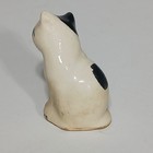 Vtg Hagen-renaker Black And White Cat Kitty Green Eyes Sitting Ceramic Porcelain