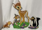 Vintage Bambi Disney Wall Hanging 3pc Set Decor Nursery Kids Room Flower Thumper