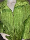 Lani Women s Green Solid Full Zip Collared Windbreaker Jacket Pockets 16
