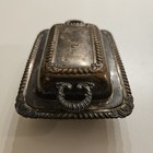 Antique Victorian Silverplate Covered Butter Dish Trinket Box Monogram B l 