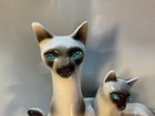 Vintage Siamese Cats Table Tv Lamp Lane   Co Mid Century Van Nuys Blue Jewel Eye