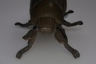 Vintage Beetle Scarab Hinged Match Stick Holder Match Safe Trinket Box