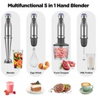 1000w 12 Speed Immersion Blender Handheld 5-in-1 Stainless Steel Stick Blender 
