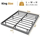 King Size Floating Bedroom Bed Frame With Under Bed Storage   Led Lights Metal