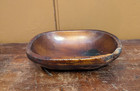 Antique Miniature Wooden Trencher Primitive Treen Bowl Or Dish 6 75  X 4 5 