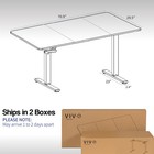 Vivo Manual 71    X 30    Stand Up Desk Workstation  Reclaimed Wood Top  Black Frame