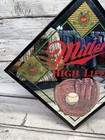 Vtg Miller High Life Baseball Gloves Bases 1991 Wall Hanging Beer Mirror Sign