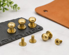 10pcs Brass Chicago Screws 5 6 8mm Round Head Screwback Rivets Leather Bag Belt