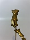 1930s-40s Vntg Brass Glove jewelry Stand Hand Shaped Clips Victorian Era Insp 
