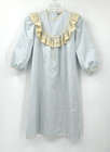Vintage 70s Christian Dior Nightgown Sleepwear Petite Xs Xsp Blue Lace Luxury
