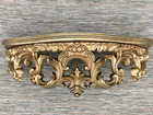 Vtg Turner Ornate Wall Shelf Wood Hollywood Regency Scroll Antique Gold Gilt 60s