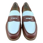 Dsquared2 Beau Men Size 8 5-9 Penny Loafers  Brown White Leather  Shoes