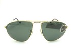 Vintage B l Ray-ban Usa W1081 Gold Metal Aviator Sunglasses G-15 Green 59-16 Nos
