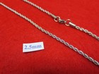 Quick Ship 18 -30  2 5mm Stainless Steel Silver Rope Chain Necklace- Usa Seller