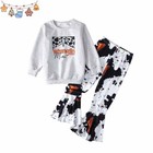 Toddler Kids Baby Girls Tracksuit T Shirt Topsbell-bottom Pants Outfits Clothes