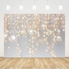 7x5ft Winter Christmas Backdrop For Photography Silver Bell Gold Glitter Snowfla