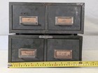 Vintage Green Steelmaster New York Industrial Two Drawer Index Card File Cabinet