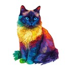 Colorful Cat Wood Jigsaw Puzzle Cat Shape Wooden Jigsaw Puzzles For Adults Kids