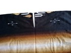 Saltillo Fringed Serape Poncho Ombre Black Brown Mexico Leaf  36x40  