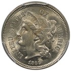 1866 Three Cent Nickel Pcgs Ms64 Type Coin 3cn
