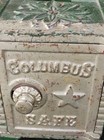 Antique Vintage Metal Green Columbus Safe Bank Combination Tin Cast Iron Toy 