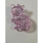 Vintage Pink Iridescent Cat Acrylic Charm Pendant Y2k