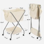 Collapsible Laundry Cart With Wheels 35 6 h Removable Canvas Bag Rolling Laundry
