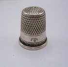 Antique Simons Bro  Sterling Silver Thimble   alma    Wave Border   Size 9
