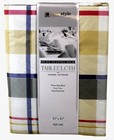 Fannel Back Vinyl Tablecloth 52x52 Square Indoor Outdoor Waterproof Striped