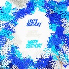 Happy Birthday Confetti - Table Sprinkling Scatter Decoration  Blue   Silver    