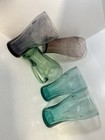Lot Of 5 Vintage Coca-cola Glasses  Purple  Plum  2 Turq    Green Handled Mug