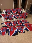 Lot Of 32 Youth Hockey Jerseys  16 Red   16 White  Stitched Numbers  Good Cond 