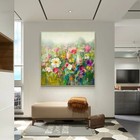 Abstract Colorful Textured Flower Hand Painted Oil Painting On Canvas Floral