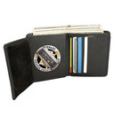 Rfid Blocking Black Leather Tactical Rounded Shield Badge Wallet Holder Ccw