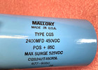 Lot Of 2 Mallery Cgs242t450x5l 24mfd 450vdc Capacitors Tested Good