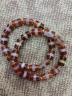 A Pair Rare Tibetan Natural Agate Dzi  1line  Beads Bracelets    