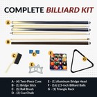 Hathaway Pool Table Accessories Kit - Pool Sticks Set Of 2  16 Billiard Balls 