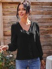 Womens Long Sleeve V Neck Shirt Blouse Top For Women Girls Western Style